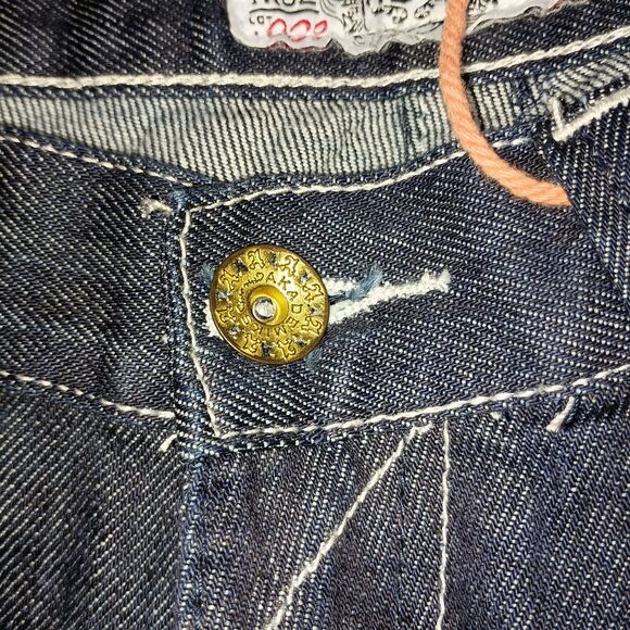 Vintage Men’s Akademiks Embroidered Wide Leg Baggy Y2K Skater Jeans 32x33 NWT - Picture 8 of 16